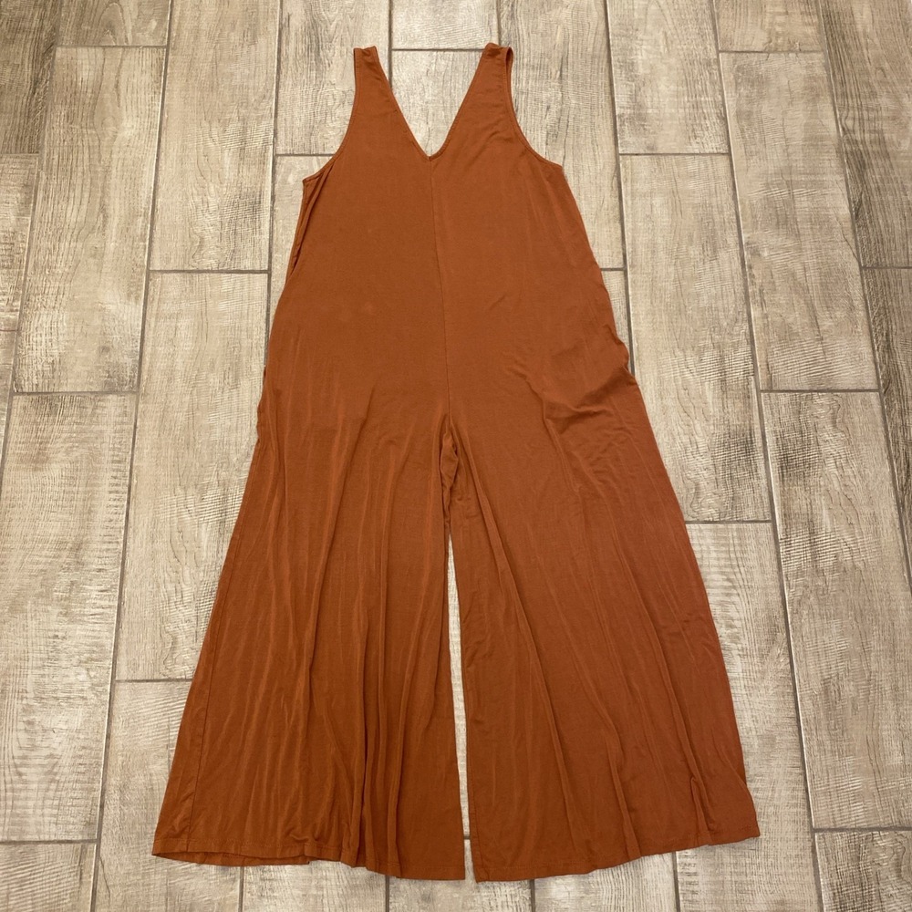Dainty Hooligan Jumper M Rust Orange Wide Leg Pockets Fall Gardening Boho Hippie - Picture 2 of 7